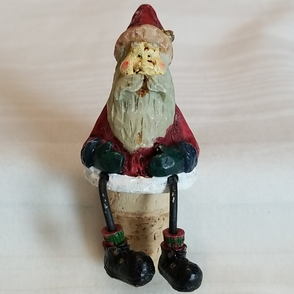 New Santa Christmas Carved Bottle Cork Stopper